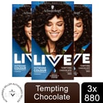 3pk Schwarzkopf Live Intense Colour Permanent or Semi-Permanent Hair Dye