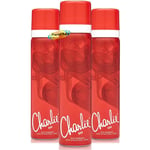 3x Charlie RED Body Spray Fragrance 75ml - Rose Petal + Spices Scent