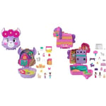 Polly Pocket Mini Toys, Camp Adventure Llama Compact Playset with 2 Micro Dolls & Mini Toys, Piñata Party Compact Playset with 2 Micro Dolls and 14 Accessories, Pocket World Travel Toys