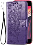 Se 2020 Case Wallet Butterfly Flower Compatible with Apple iPhone 7 8 Se2020 Cover Flip Girly Floral iPhonese Se2 2 S E I Phone iPone iPhone7 iPhone8 Coque Protective Bumper 4.7 inch (Deep Purple)