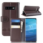 Äkta Läderfodral Samsung Galaxy S10 Brun