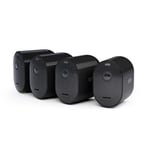 Arlo Pro 5 Camera Surveillance WiFi Exterieure sans Fil, 160° Vision Nocturne Couleur Avancée 2K HDR, Sirène, Détection Mouvement, Audio Bidirectionnel, Inclus 30 JRS Secure, Kit 4 Caméra, Noir