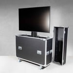 Casetec flightcase med elektrisk lyft (inkl. displayhållare) för en 70-75" display | lastkapacitet: 100 kg