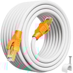 MONDODIGITALE-Cable Ethernet Cat 8 20M, Cable Rj45 Blindé Cable Wifi Haut Debit 40Gbps 2000Mhz 26Awg S/Ftp Pimf Cable Lan Extra Long Cable Reseau Blanc Poe Cable Internet Pour Modem Routeur