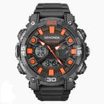 Sekonda Mens Watch Sports Dual Time Black Rubber Strap Watch 1037 RRP £79.99