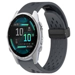 Garmin Fenix 8 AMOLED 43mm Klockarmband i silikon med magnetlås - Grå