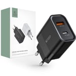 Tech-Protect 30W PD/QC USB-C / USB-A Väggladdare Svart