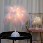 lamta1k Feather Table Lamp -Pink Romantic Modern Bedside Lamp,Living Room Bedroom Wedding DIY Desk Light Decor,Festival Celebrate Wedding Birthday Indoor Outdoor - Pink