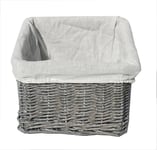 Small Wicker Willow Storage Basket With Cloth Lining 22 x 22 x 14.5 cm