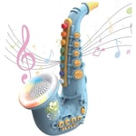 Leksakssaxofon pedagogisk barnsaxofon för musikövning interaktiva musikinstrument för barn musiksimulering min saxofon med dynamisk L_fs Blue
