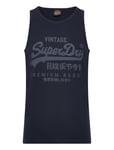 Classic Vl Heritage Vest Tops T-shirts Sleeveless Navy Superdry