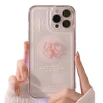 Coque de Protection pour iPhone 13 Promax - Motif nœud Papillon en Cristal 3D - Paillettes - Bling - Transparent - Souple - Anti-Chocs - Blanc