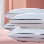 Silentnight Hotel Collection Luxury Pillows 4 Pack - Soft Touch Hotel Quality Bed Pillows for Back and Side Sleepers with Box Design Offering Extra Head and Neck Support - Pack of 4