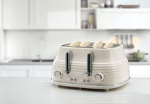 Daewoo Sienna 4 Slice Toaster High Lift Handle 6 Power Settings Cream SDA2483