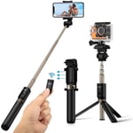 Stativ Selfie Stick med fjärrkontroll4 i 1 Bluetooth Selfie Stick utdragbar monopod för Gopro Camera iPhone X-8-7-7 Plus-6s
