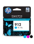 HP 912 3YL77AE, Cyan, Original Ink Cartridge, Compatible with OfficeJet Pro Seri