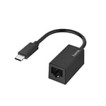 Hama Adaptateur USB-C Ethernet Garantie 10 Ans (USB Type-C (Thunderbolt 3/4) vers RJ45 LAN Compatible pour MacBook Pro/Air, Galaxy, Dell, Switch) Noir