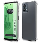 Tumundosmartphone Coque Silicone Anti-Chocs Transparent pour Motorola Moto G53 5G