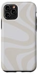 Coque pour iPhone 11 Pro Beige clair Nude Swirl Abstract Liquid Drip Pattern Waves