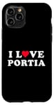 Coque pour iPhone 11 Pro I Love Portia Nom assorti pour petite amie et petit ami Portia