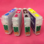 4x Refilable Empty Ink Cartridges For Epson WORKFORCE WF 2510 WF2510 W WF 16 XL