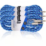 3pc 6M Guitar instrument Lead Braided Tweed Style Electric Bass Acoustic BLUE