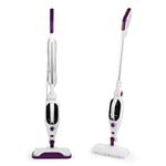 Beldray BEL0698PURWKV2 12 in 1 Flexi Steam Cleaner Mop, Upright Carpet & Hard Floor, 1300W, 330ml Tank, Chemical Free Cleaning, Microfibre, Brush, Nozzle, Grouting & Upholstery Accessories, Purple