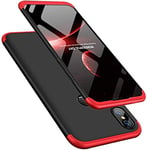 IMEIKONST Huawei Y7 Prime 2019 Case 3 in 1 Design Hard PC Case Premium Slim 360 Degree Full Body Protective Shockproof Ultra Thin Cover for Huawei Y7 2019. 3 in 1 Black + Red AR