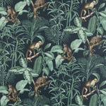 By the Metre Jungle Luxe Oil Cloth Luxe Navy Green
