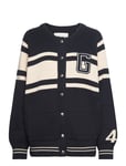 Knitted Gant Varsity Jacket *Villkorat Erbjudande Stickad Tröja Cardigan Blå GANT