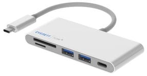 Adapter Cygnett Flow+ 5-in-1 USB-C till USB C, USB A, HDMI, kortläsare SD/MicroSD