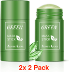 4x Green Tea Mask Stick Facial Cleansing Oil Acne Blackhead Remover Face Mask