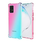 TANYO Case Suitable for Samsung Galaxy S10 Lite, Gradient Color Stylish Ultra-Slim Crystal Clear TPU Phone Case, Military Grade Protection with shock-proof 4 corners. Pink/Green