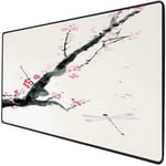 Mouse Pad Gaming Functional Dragonfly Thick Waterproof Desktop Mouse Mat Branch of a Pink Cherry Blossom Sakura Tree Bud and A Dragonfly Dramatic Artisan,Pink Black Non-slip Rubber Base