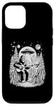 iPhone 12/12 Pro Alien Funny Bigfoot Play Guitar with Alien Cute UFO Bigfoot Case