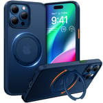 Torras iPhone 15 Pro Max (6.7) UPRO Ostand Pro Case - Navy Blue MagSafe Compatible - 360 Spin