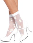 Vita Sockor med Blommor