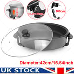 42cm Multi-Function Electric Cooker Pan with Lid/Adjustable Thermostatic Control
