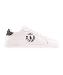 Ralph Lauren Mens Polo Heritage Circle Logo Trainers - White - Size UK 7