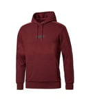 Puma Graphic Logo Long Sleeve Pullover Burgundy Mens Velvet Hoodie 844462 02 Cotton - Size X-Small