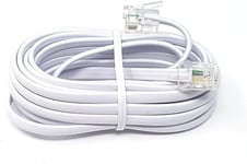 MainCore 7.5m Long White FLAT ADSL High Speed Broadband Modem Cable RJ11 to RJ11