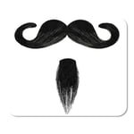 Mousepad Computer Notepad Office Moustache Black Curly Mustache and Goatee Beard Fake Patch Home School Game Player Computer Worker Inch