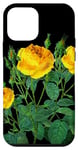 Coque pour iPhone 12 mini Rose jaune vintage botanique florale pour femmes