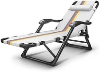 RENXR Comfort Folding Recliner Zero Gravity Recliner Outdoor Sun Lounger Chairs Outdoors Reclining Beach Chair Lightweight For Garden/Terrace/Fishing