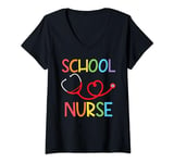 Womens School Nurse day Appreciation Nursing Healthcare Nursing V-Neck T-Shirt
