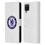 Head Case Designs Officially Licensed Chelsea Football Club Plain White Crest Leather Book Flip Case Cover Compatible With Samsung Galaxy A12 (2020)