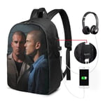 Lawenp Prison Break Laptop Backpack- with USB Charging Port/Stylish Casual Waterproof Backpacks Fits Most 17/15.6 Inch Laptops and Tablets/for Work Travel School