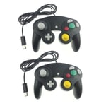 2X Black Nintendo Gamecube Controller Fits Official GC & Wii Console - UK Seller