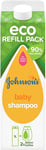 Johnson's Baby, Eco Refill Pack, Baby Shampoo, No More Tears Formula, 1L
