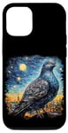 Coque pour iPhone 14 Pro Pigeon bleu nuit étoilée van gogh portrait peinture art art